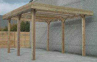 carport bois à toiture ajourée