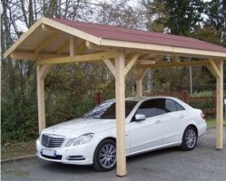 carport bois autoporté toiture double pente